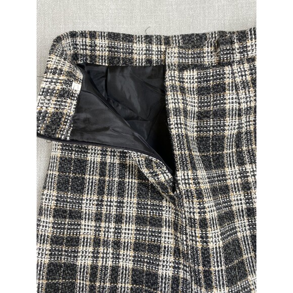 Plaid Wool Blend Skirt Womens Small Button Front Pocket Lined Classic Preppy - Picture 8 of 9